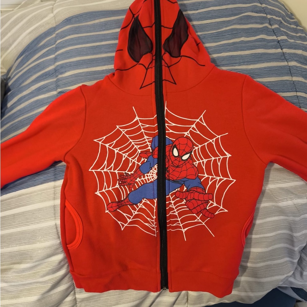 Korea made Red Spider-Man Hoodie with Web Design